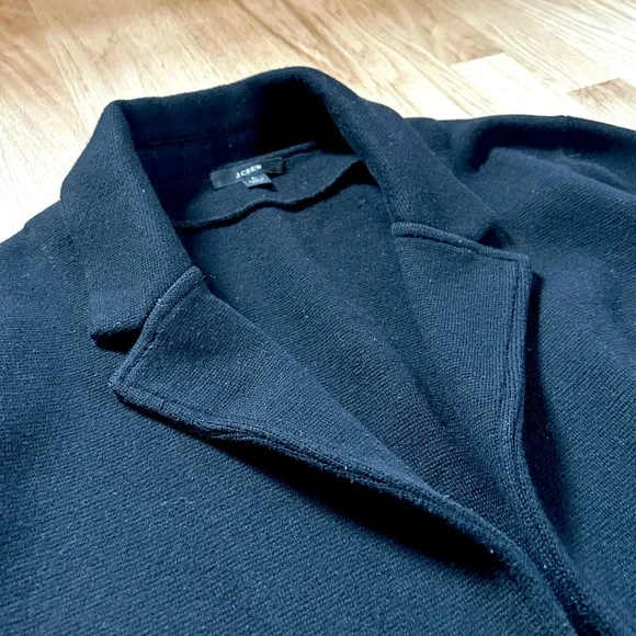 J.CREW open front sweater blazer black relaxed fit office work size L - Picture 6 of 11